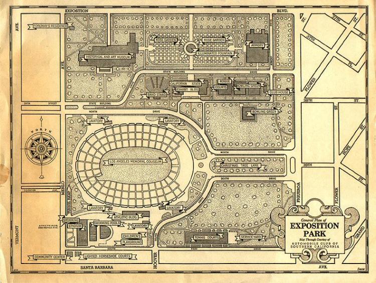 1932 Exposition Park Map